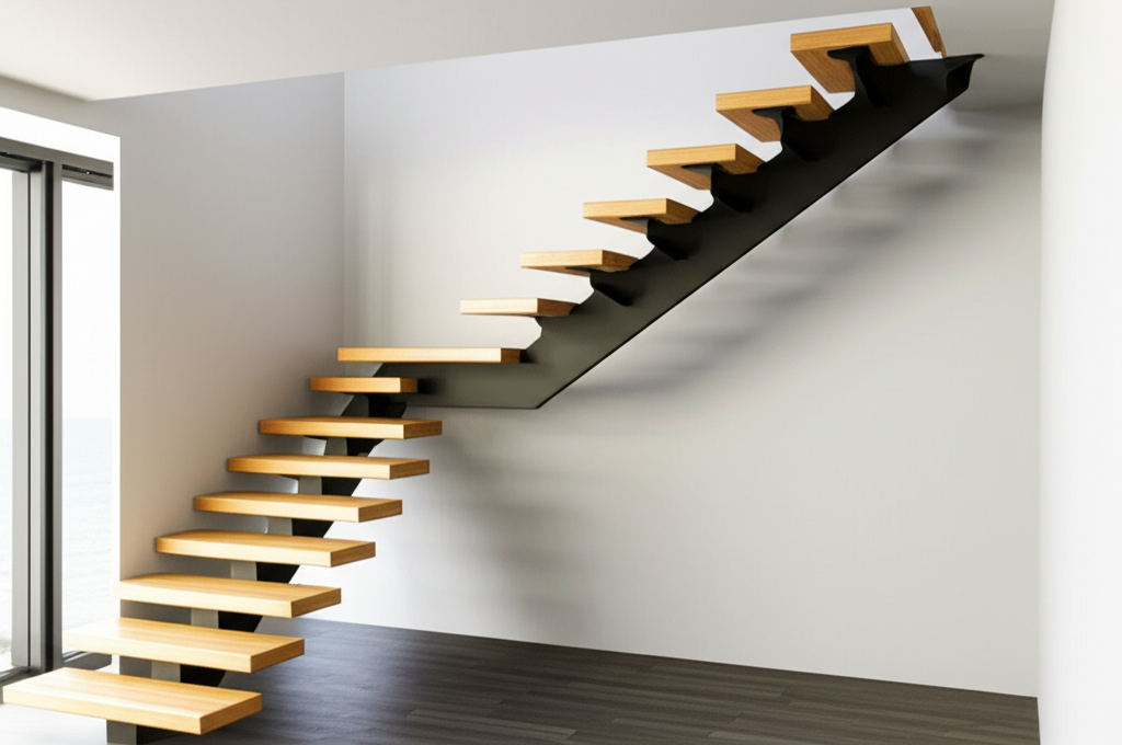 Escalier Racines en hêtre et noyer